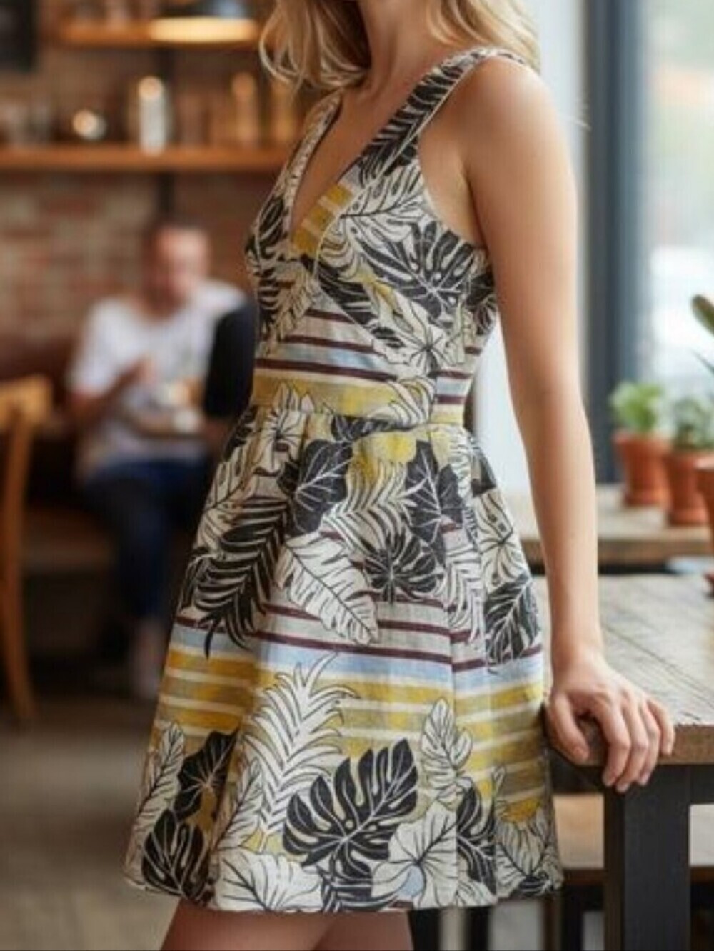 H&M Women's Yellow Dress floral Size 12